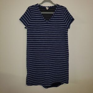 COPY - MERONA NAVY AND WHITE STRIPE T SHIRT DRESS SIZE XL
